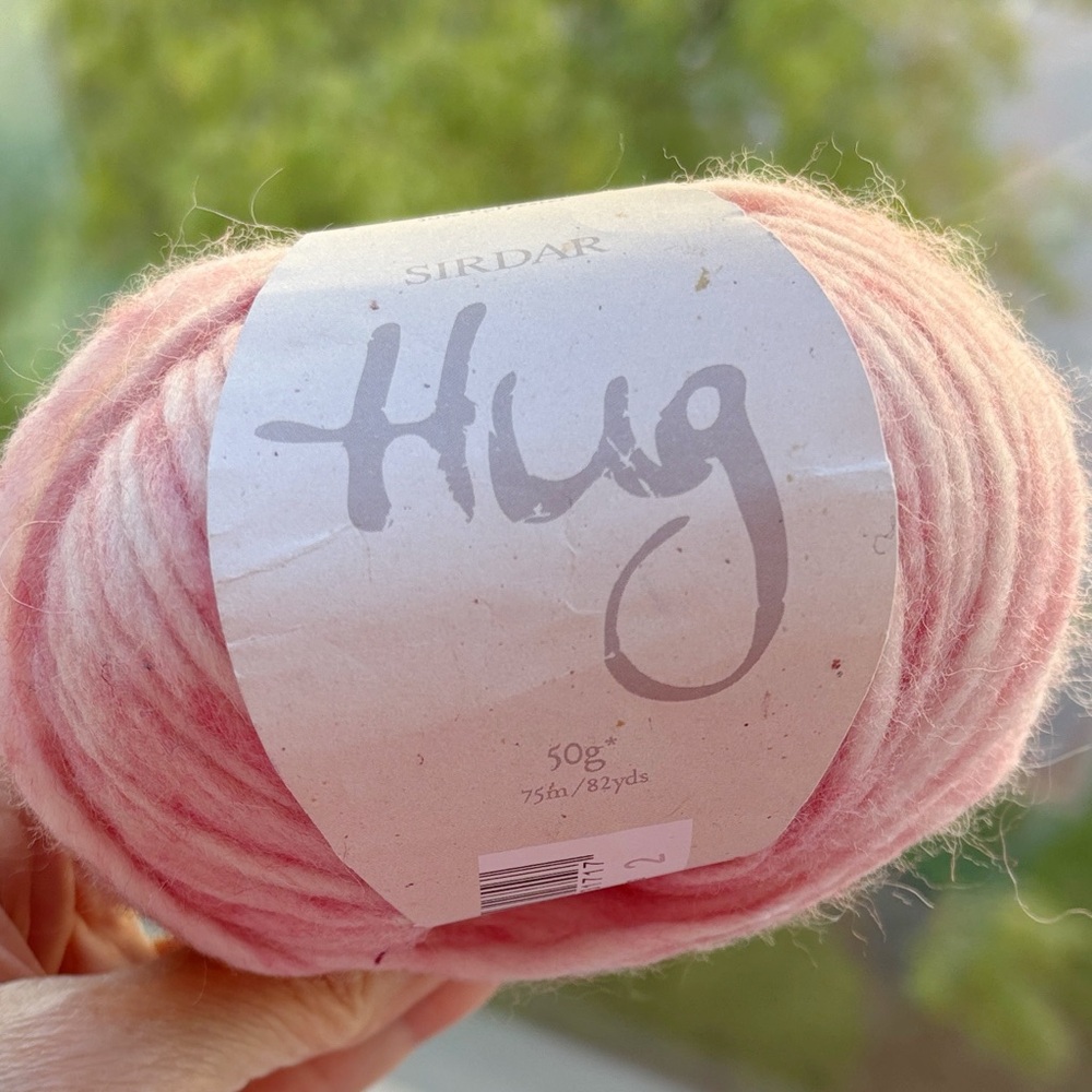 2 x 50g balls pink Sirdar Hug Pink Yarn use 8 mm needles